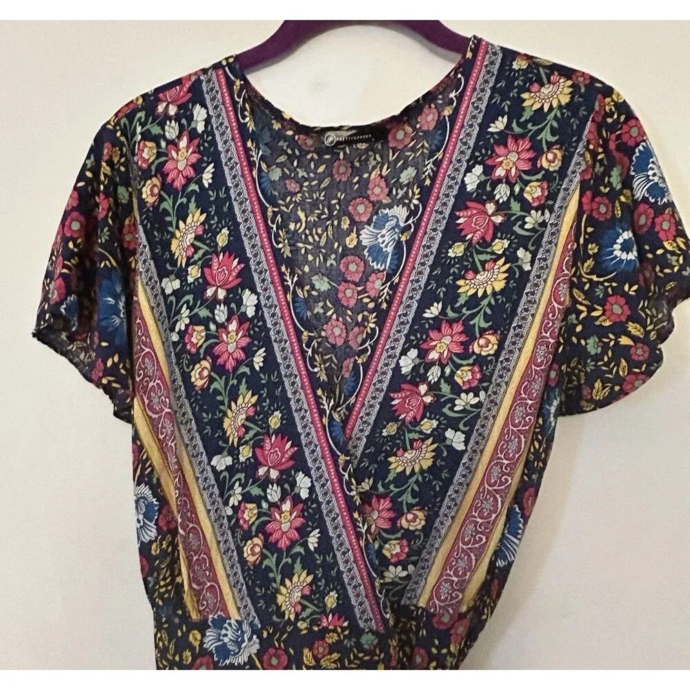 Boho Floral Side Wrap Maxi. Size L - Picture 4 of 6